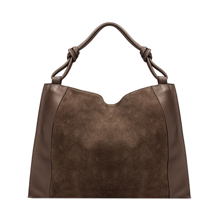 Borsa a spalla donna moro in camoscio, Primadonna, 240804086CMMOROUNI