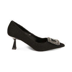 Décolleté gioiello nere, tacco 7 cm, Primadonna, 224954503TSNERO036, 001 preview