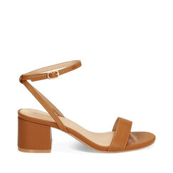 Sandalo donna cognac, tacco largo 5,5 cm, Primadonna, 252770392EPCOGN035, 001a