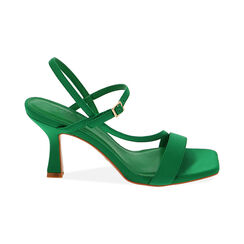 Sandali verdi in lycra, tacco 7,5 cm, Primadonna, 212164805LYVERD035, 001 preview