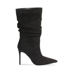 Bottines noires en microfibre avec talon de 10 cm, Primadonna, 262104527MFNERO036, 001a