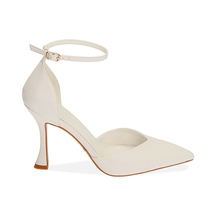 Décolleté bianche, tacco 9,5 cm, Primadonna, 212126333EPBIAN036