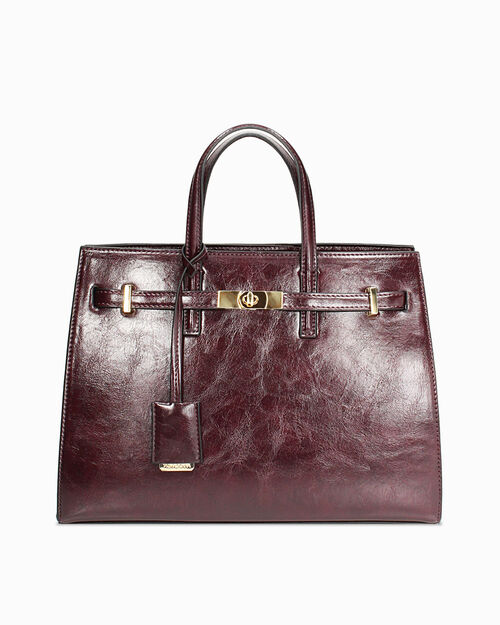 SACS SAC A MAIN SYNTHETIQUE BRILLANT BOR, BURGUNDY