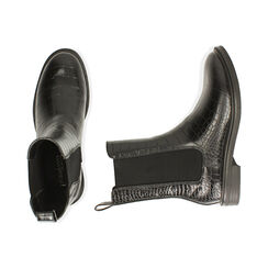 Chelsea boots neri stampa cocco, Saldi, 180611411CCNERO035, 003 preview