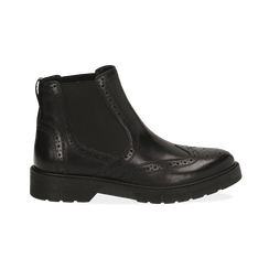 Chelsea boots neri in pelle di vitello, Stivaletti, 147723704VINERO036, 001 preview