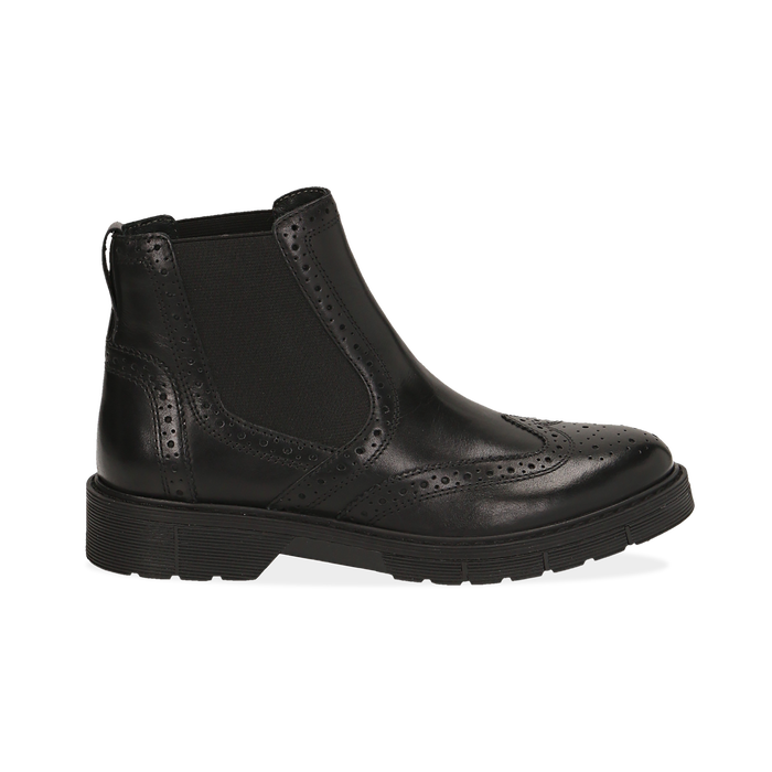 Chelsea boots neri in pelle di vitello, Stivaletti, 147723704VINERO036