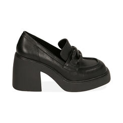 Mocassini platform neri, tacco 8,5 cm , Primadonna, 20L420081EPNERO036, 001 preview
