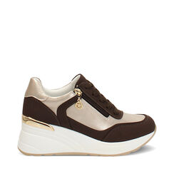 Sneakers testa di moro tacco 6,5 cm, Primadonna, 272812102EPMORO035, 001a