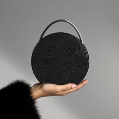 Bolso de mano negro en microfibra con piedras, Primadonna, 261124356MPNENEUNI, 003 preview