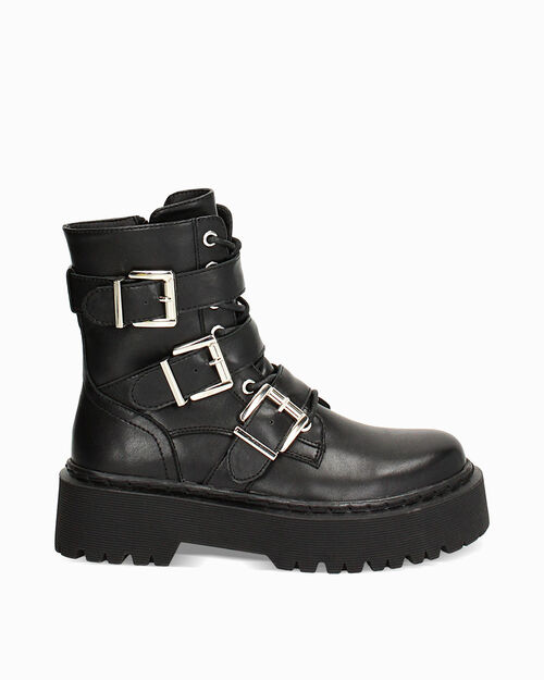 Anfibio nero con fibbie, BLACK