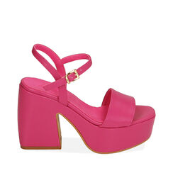 Sandali fucsia, tacco-zeppa 10,5 cm , Primadonna, 19N205311EPFUCS036, 001a