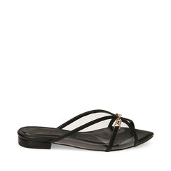 Sandali flat neri in pvc, Primadonna, 192114103EPNERO036, 001a