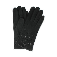 Guanti in microfibra neri con strass, Primadonna, 26B417614MPNEROUNI, 001 preview