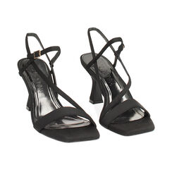 Sandale à talon femme noire en tissu, Primadonna, 252164805LYNERO035, 003 preview