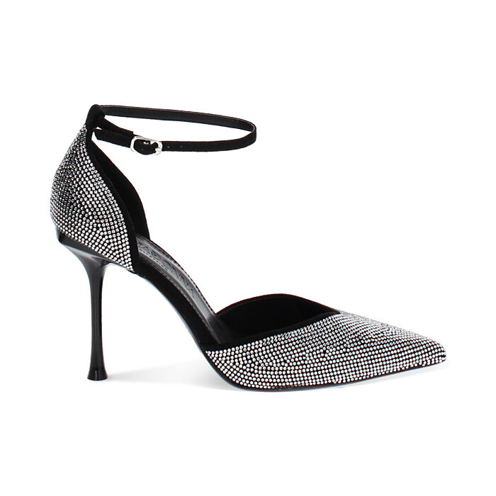 Chaussures à talon ouvertes noir-argent, Primadonna, 242185803MPNEAR036