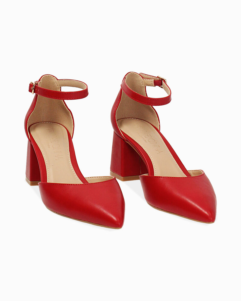 D&eacute;collet&eacute; open shank donna rosse, tacco largo 6,5 cm,  image number null