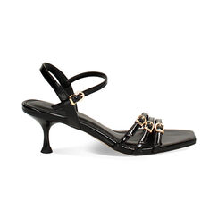 Sandalia con tacón mujer negro en charol, Primadonna, 254923913VENERO035, 001 preview