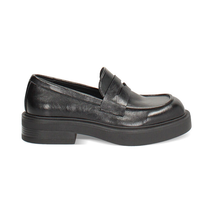 Mocassins noirs à talon de 6,4 cm pour femme, Primadonna, 26P620708EPNERO035
