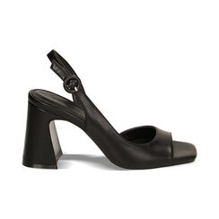 Sandali neri, tacco 8,2 cm, Ultime occasioni, 232107101EPNERO036, 001 preview
