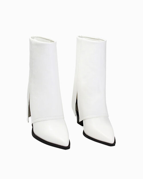 Tronchetti bianchi, tacco 9,5 cm, WHITE