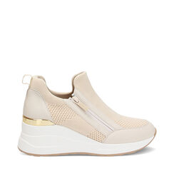 Slip on de mujer beige en tejido, Primadonna, 252850903TSBEIG036, 001a
