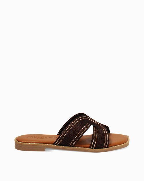 ZAPATOS FLAT TEJIDO MORO, DK BROWN