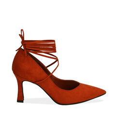 Décolleté con cordones oxido en micorfibra, tacón 8 cm, Special Price, 18L403355MFRUGG035, 001a