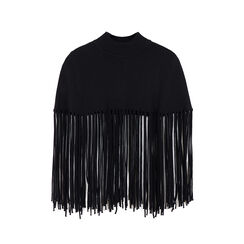 Poncho en tissu noir avec des détails sophistiqués, Primadonna, 26B483106TSNEROUNI, 001a