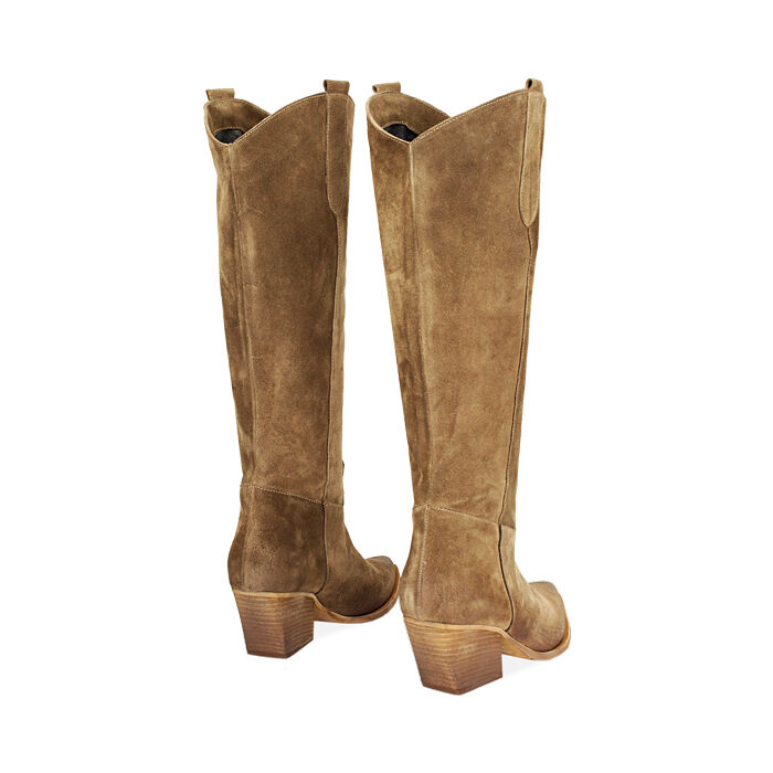 Bottes taupe daim best sale