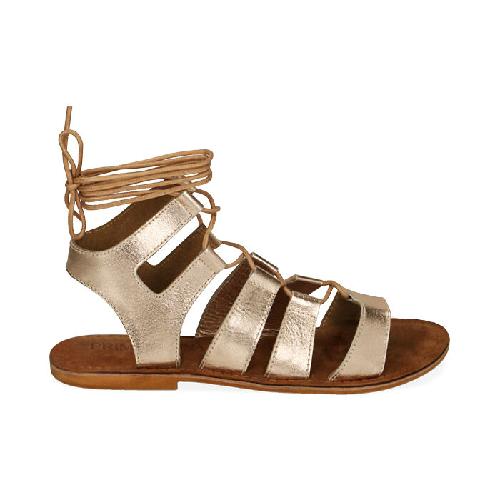 Sandali donna gladiator oro in pelle Primadonna Collection
