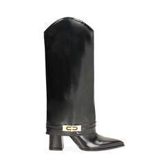 Bottes noires brillantes avec talon de 8,5 cm, Primadonna, 264914911EUNERO035, 001 preview