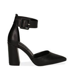 D&eacute;collet&eacute; nere in eco-pelle, tacco 9,50 cm , Scarpe, 144895575EPNERO035, 001a