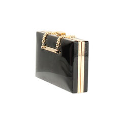 Clutch nera in vernice con profili oro, Primadonna, 261101951VENEROUNI, 003 preview