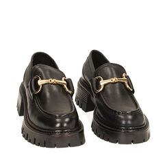 CALZATURA MOCASSINO PELLE NERO, 22N110041PENERO035, 002a