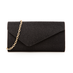 Borsa nera glitter con strass,