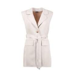 Gilet donna beige in microfibra, Primadonna, 25L200029MFBEIGM, 001a