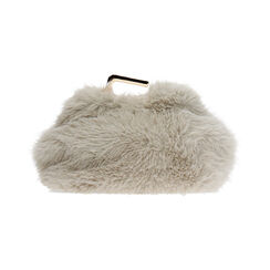 Clutch crème en fourrure synthétique avec bandoulière amovible, Primadonna, 265126381FUPANNUNI, 006 preview