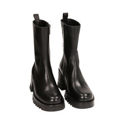 Stivaletti neri in pelle, tacco 7 cm, Primadonna, 22N130002PENERO035, 002 preview
