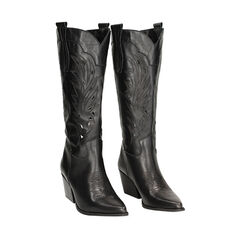 WOMEN SHOES BOOTS LEATHER NERO, Primadonna, 23L635050PENERO035, 002a