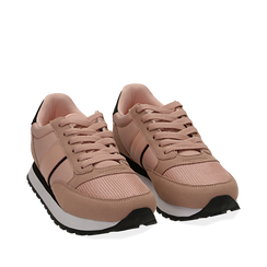Sneakers nude in tessuto tecnico, Primadonna, 162619079TSNUDE035, 002a