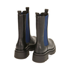 Chelsea boots nero/blu, tacco 5 cm , ULTIME OCCASIONI, 180610101EPNEBL036, 004 preview