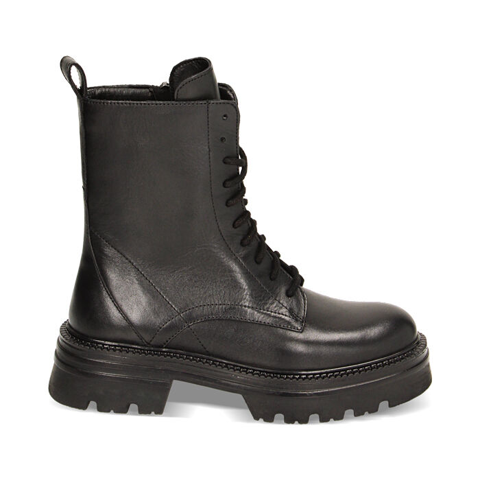 Anfibi donna neri in pelle tacco 4 cm Primadonna Collection