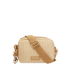 Mini sac beige pour femme en raphia, Primadonna, 255700531RFBEIGUNI, 001a