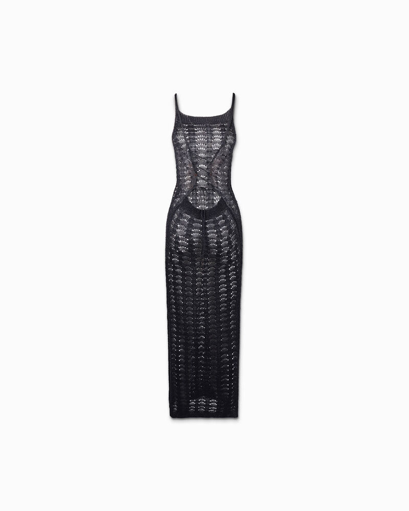 Vestito donna nero in tessuto image number null