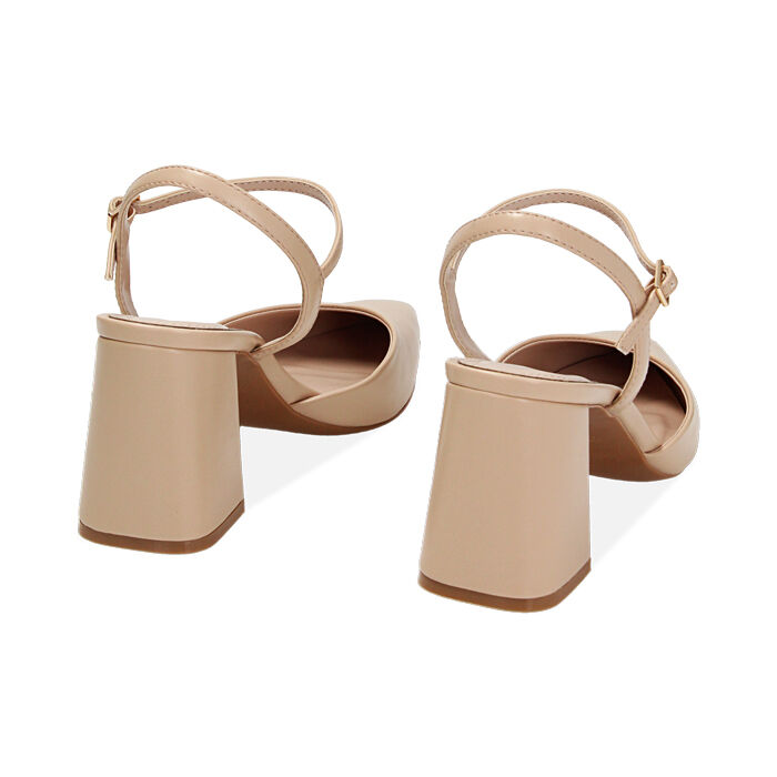 Decollete beige tacco largo donna Primadonna Collection