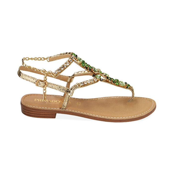 Sandali donna infradito oro stampa vipera Primadonna Collection