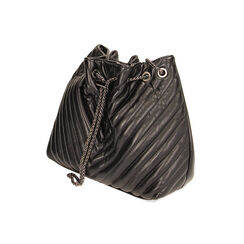 Mini-bag secchiello nera matelassé, Primadonna, 225741882EPNEROUNI, 002 preview