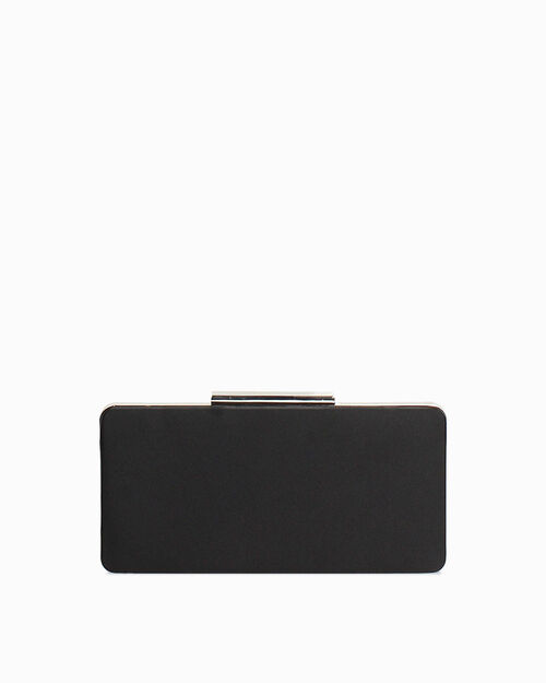 Clutch negro con correa extra&iacute;ble, BLACK