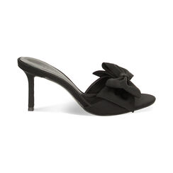 Mules Open Toe nere in lycra, tacco 7,5 cm, Primadonna, 234965902LYNERO035, 001 preview