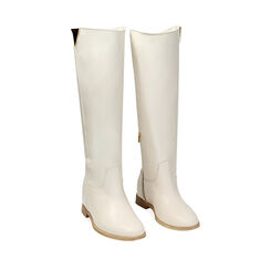 Bottes couleur crème en cuir, Primadonna, 23L620010PEPANN035, 002a